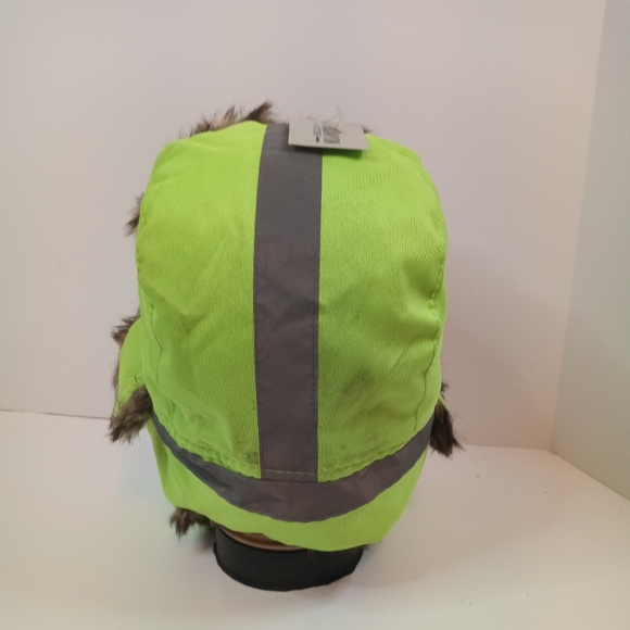 New Green Roadpro Canyon Outfitters Trooper Hat w/ Faux Fur Ear Flaps Chin Strap - Picture 3 of 5